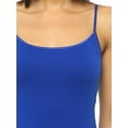 thumbnail image 3 of Ola Mari Junior Size BUILT-IN Shelf Bra Adjustable Spaghetti Strap Solid Camisole Tank Top, N Royal, Medium, 3 of 3