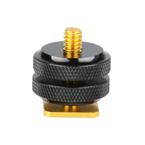 Tornillo de montaje de trípode de tuercas dobles de 1/4 pulgadas para adaptador de zapata de flash de cámara Ehuebsd Para estrenar