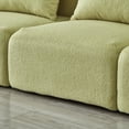 thumbnail image 5 of 94"W Teddy Fabric 3 Seater Sofa with Lumbar Pillow, Comfy Sofa Couch with Extra Deep Seats, Upholstered Boucle Tufted Sofa Couch, for Living Room Bedroom Office, Light Green, 5 of 9
