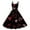 Black, variant on 2026 Valentine's Short Sleeve Ruffled Dress, Women's Love Heart Rose Flowy A Line Casual Sundresses Wine S