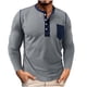 thumbnail image 1 of Blusas y camisas de manga larga y cuello redondo para hombre, casuales, a la moda, de color liso, transpirables, de manga larga y cuello redondo, de poliéster., 1 of 5