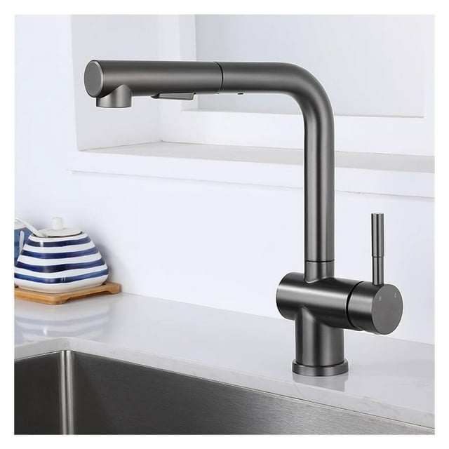 Robinet d'Évier de Cuisine Extractible Flexible 2 Modes Jet et Buse de Pulvérisation Robinets en Acier Inoxydable