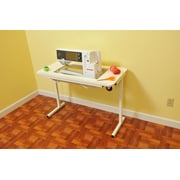 Arrow Cabinets 611 Gidget II Portable Sewing, Cutting and Craft Table with Lift, White