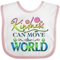 thumbnail image 3 of Inktastic Kindness Can Move the World- with flowers Boys or Girls Baby Bib, 3 of 4