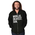thumbnail image 4 of Worlds Okayest Son Funny Children Zip Hoodie Sweatshirt Men Brisco Brands S, 4 of 5