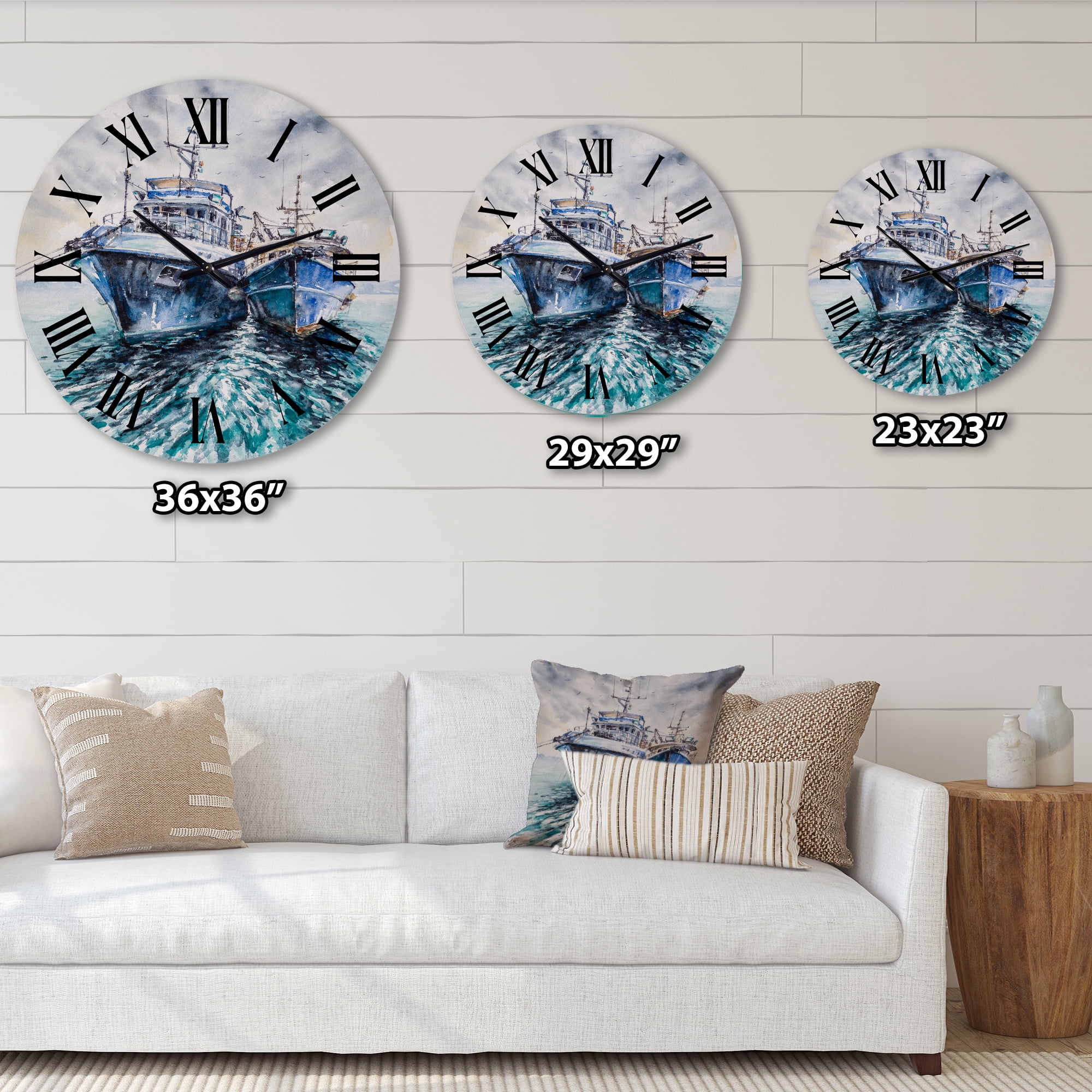 Designart 1 in Coastal Wall Clock