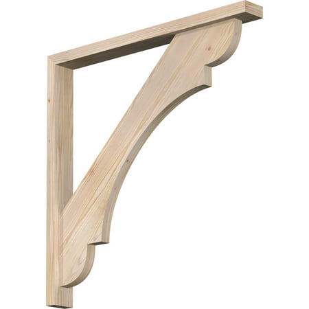 

Ekena Millwork 3 1/2 W x 34 D x 34 H Olympic Block Smooth Bracket w/ Offset Brace Douglas Fir