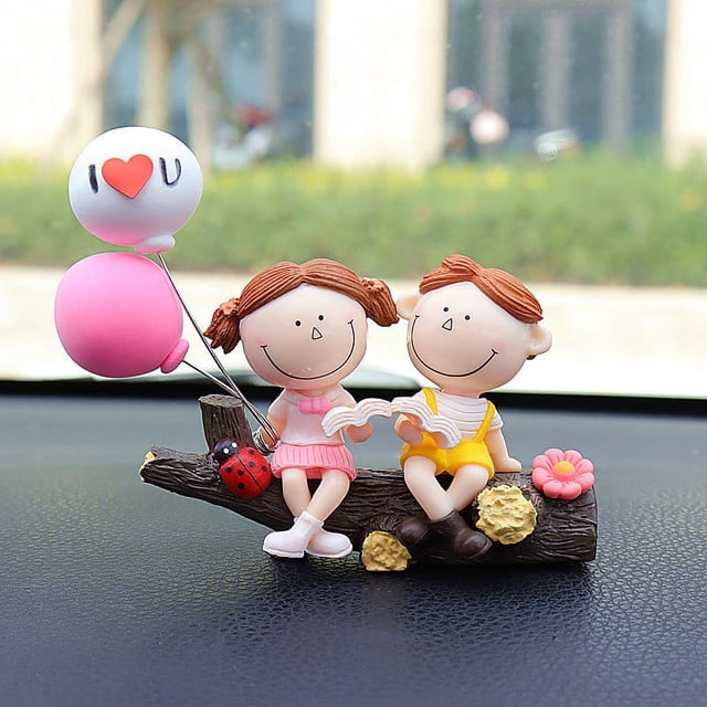 Adornos para coche Lindo árbol en forma de pareja Accesorios para coche Adornos para coche Globo de confesión