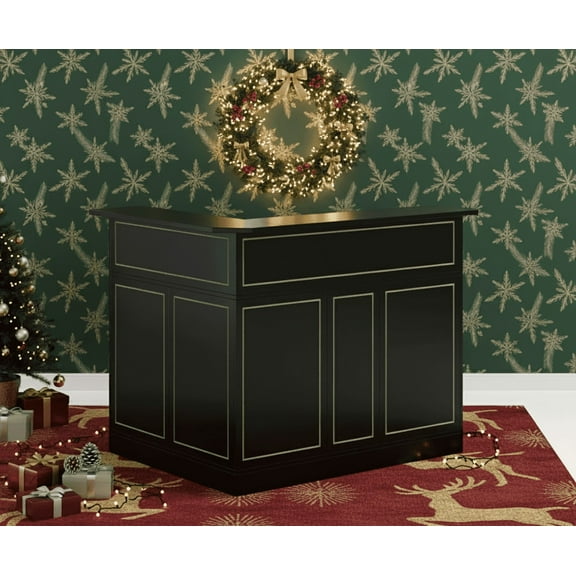 Resenkose corner bar table, L-Shaped Home Bar Unit, Industrial Wine Cabinet Reception Desk for Home Pub(1,Black)