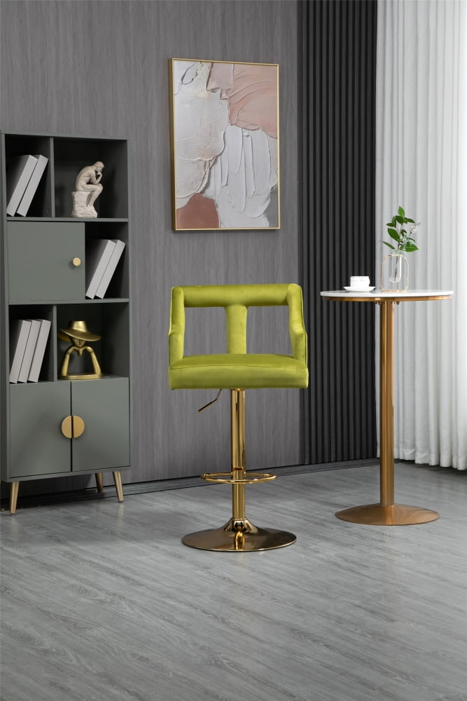 Bar Stools, Height Adjustable Dining Chair with Open Back and Footrest