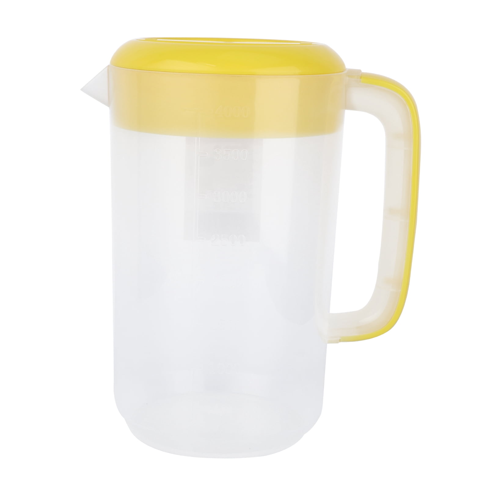 Homoyoyo Large Yellow Plastic Pitcher with Lid, PP Material, Ideal for Home, Cafe, Outdoor, and Daily Beverage Serving