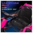 thumbnail image 4 of Aosom 24V 7.5 MPH Electric Go Kart with Adjustable Seat, Drifting Car Battery Powered Ride on Toy Outdoor with Slow Start, Button Start, Music, Honking Horn, Lights, for 6-12 Years Old, Pink, 4 of 9