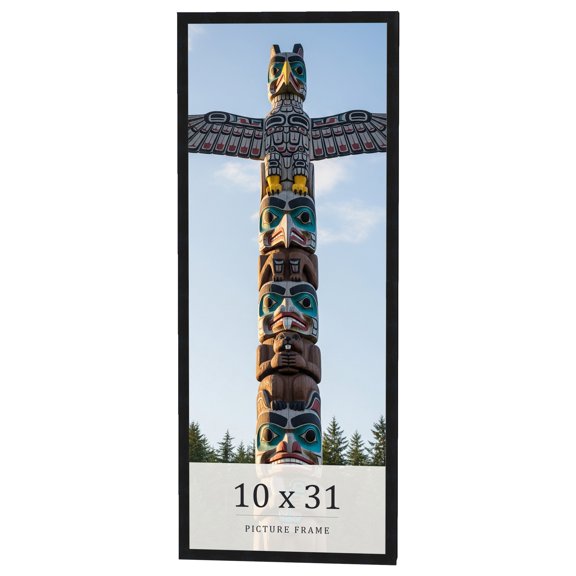 10x31 Frame Black Real Wood Picture Frame Width 0.75 inches | Interior Frame Depth 0.5 inches |