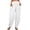 White, variant on Women's Linen Harem Pants with Pockets | Loose Fit Wide Leg Elastic Waist Cropped Pants, Lightweight Breathable, Lounge & Casual Summer Trousers White S