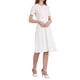 thumbnail image 4 of Vestido de suéter a rayas para mujer INSPIRE CHIC, vestido de punto de manga corta con vuelo para el verano 2025, 2XL, rosa claro, 4 of 5