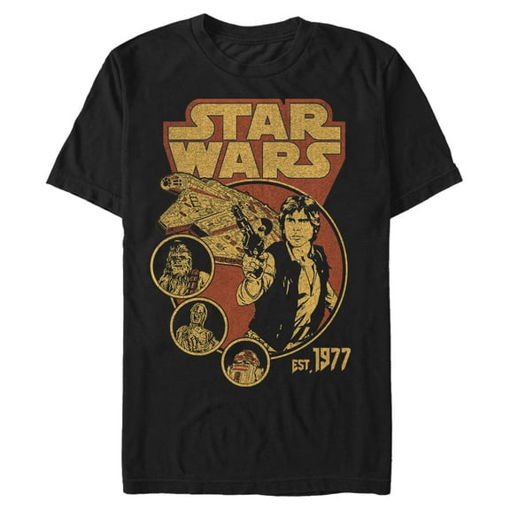 Mens Star Wars Distressed Classic Logo Est 1977 T Shirt