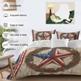 thumbnail image 3 of Queen 4 Piece Bedding Set Independence Day USA Flag Star Soft Breathable Duvet Cover and Pillowcase, Retro Farm Wood Board Duvet Cover Set Bed Sheets for Bedroom Dormitory Guest Room, 3 of 9