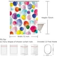 thumbnail image 3 of Kids Shower Curtain Set with 12 Hooks, Watercolor Polka Dot Circles Shower Curtain, Waterproof Washable Decor Bathroom Bubble Shower Curtain, 72 x 72 inches, Purple and Orange and Blue, 3 of 5
