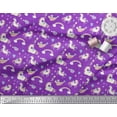 thumbnail image 2 of Soimoi Purple Moss Georgette Fabric Rainbow & Unicorn Animal Fabric Prints By Yard 42 Inch Wide, 2 of 3
