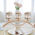 thumbnail image 5 of 3 Arms Crystal Candle Holders, Arch Candlestick Table Candelabras Centerpieces for Wedding, Dinning Room, Cabinet Ornaments, Home Decoration， Gift (Gold, 2 Pcs-3 Arm Arched), 5 of 7