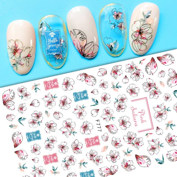 Pegatinas 3D de arte lineal con flores de amor en blanco y negro, calcomanías para uñas, accesorios para decoración de uñas, mariposa, rosa, pegatinas para uñas, deslizadores para uñas Dengxun unisex