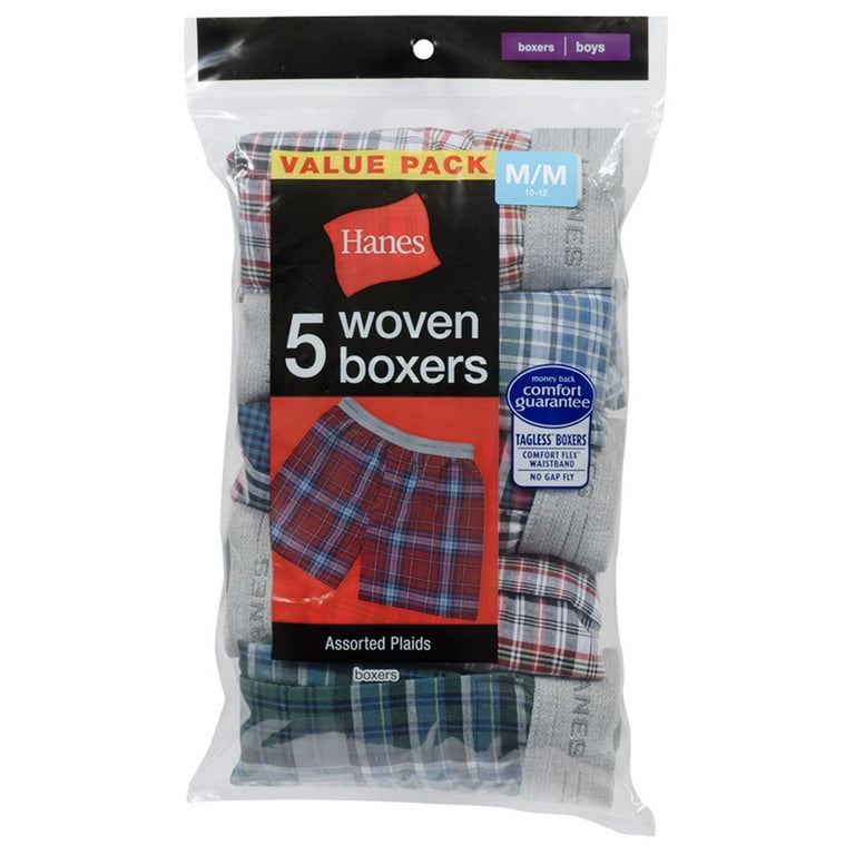 Hanes Boys' Exposed Waistband Tagless Briefs Underwear 5 Pack Sizes 10/12  -18/20