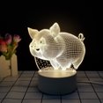 thumbnail image 1 of 3D LED Luz cálida Luz de noche USB Escritorio Dormitorio Luz LED Regalo para niños Dormitorio Decoración creativa Luz 3d Cerdo brillar Juguete, 1 of 5