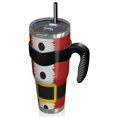 thumbnail image 2 of 40oz Tumbler,Red Christmas Santa Costume Pattern Insulated Tumblers with Removable Handle,Stainless Steel Double Vacuum Coffee Tumbler Cup with Straw for Home,Office,Travel,Party, 2 of 5