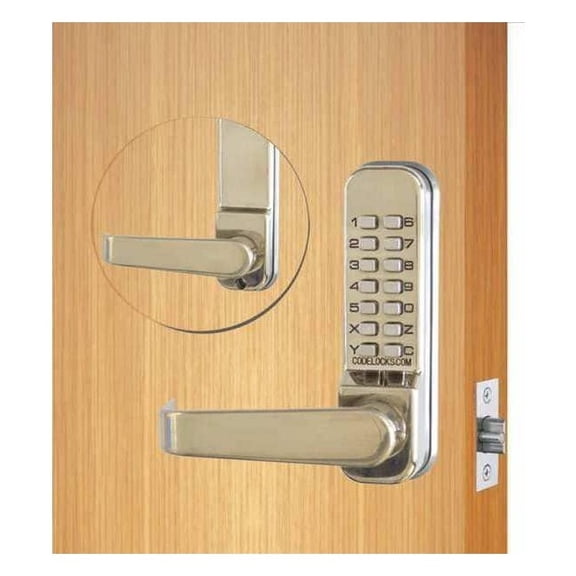 Codelocks Mechanical Lockset,Stainless Steel,Lever CL410-SS