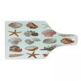 thumbnail image 1 of Seashells Cutting Board, Seashell Pattern Scallop Nautilus Mollusk Summer Holiday Destinations Marine, Decorative Tempered Glass Cutting and Serving Board, Wine Bottle Shape, Multicolor, by Ambesonne, 1 of 1