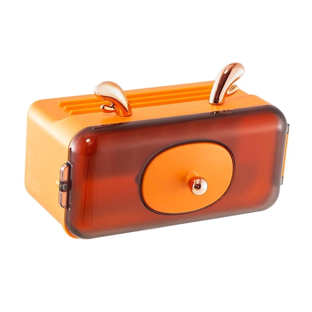 Organizador de maquillaje multiusos para pared, organizador de cosméticos a prueba de polvo Naranja