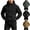 Black, variant on Men's Windbreaker Hooded Tactical Zip Up Active Athletic Jacket Shell for Travel Outdoor Workwear Multi Pockets, Coffee, XXL