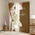 thumbnail image 3 of Manfei Vintage Floral Black Out Curtains,Ink Painting Artistic Curtains Pack of 2 (42x63 Each),Brown White Bedroom Curtains For Adults,Ultra Soft Home Decor, 3 of 6