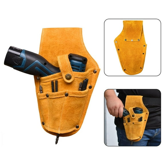 Cowhide Drill Holster Waist Tool Bag Electric Waist Belt Tool For Power Drill - Heavy Duty Tool Holder, Power Drill Accessories, Waist Tool Organizer