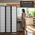 thumbnail image 5 of Oriental Furniture 6 ft. Tall Canvas Window Pane Room Divider - Black - 6 Panel, 5 of 5