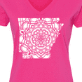 thumbnail image 4 of Inktastic Arkansas Silhouette Mandala Women's V-Neck T-Shirt, 4 of 5