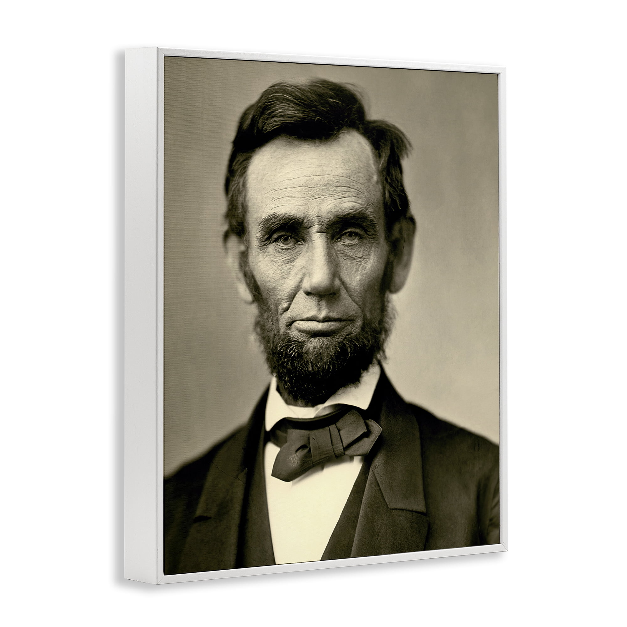Stupell Industries Iconic Lincoln Portrait White Framed Giclee Art, design by Alexander Gardner