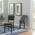 thumbnail image 3 of Linon Triena Set of 2 Folding Chairs Brown Faux Leather Back/Seat in Merlot Wood, 3 of 18