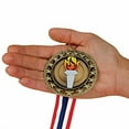 thumbnail image 5 of Hodges Badge Award Medals - Gold, Silver & Bronze Victory Torch RS Award Medals with Neck Ribbons - 3 Pack, 5 of 7