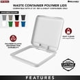 thumbnail image 2 of Rev-A-Shelf 27 qt. Trash Can Replacement Lid, Orion Gray, RV-1024-LID-13-1-40, 2 of 11