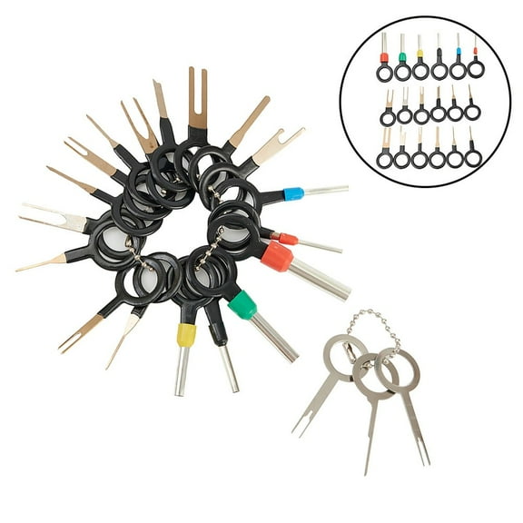 LLDI 21 Pcs Car Terminal Removal Tools Electrical Wire Crimp Connector Extractor Puller Release Pin Kit Key Pin Removal Tools