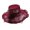 Wine Red, variant on Limei Stylish Women Hat Wide Brim for Church Cloth Flower