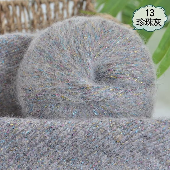 Namzi Premium Mohair Wool Yarn for Knitting - 1 roll light gray Yarns for Crocheting, Soft & Durable, Ideal for Handcraft Projects, Belongs to Yarn Category, Easy to Weave
