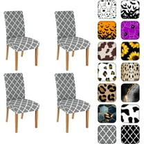 Chair Covers for Dining Room Set of 4, Stretch Dining Chair Cover 4 Pieces, Washable Kitchen Parsons Chair Slipcovers 4 Pack, Removable Seat Protector for Home and Party