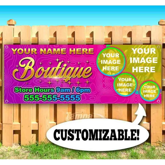 Boutique Customizable 13 oz Vinyl Banner With Metal Grommets