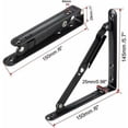 thumbnail image 2 of Juego de 2 soportes para estantes de 150 mm, soporte plegable Soporte plegable para pared Soporte para estante en ángulo de 90 grados Soportes para estante plegables de metal (6 pulgadas), 2 of 5