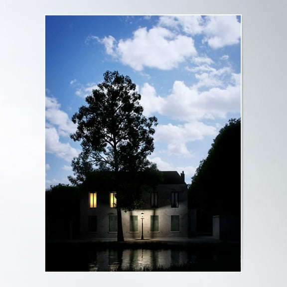 René Magritte The Empire Of Light Wall Art Print Poster Wall Art, Modern Wall Decor For Living Room Bedroom, 8x12 UNFRAMED
