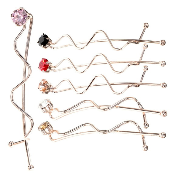 TEHAUX 6-Pack Rhinestone Hair Barrettes for Women, Assorted Colors Metal Clips for Daily Wear and Special Occasions
