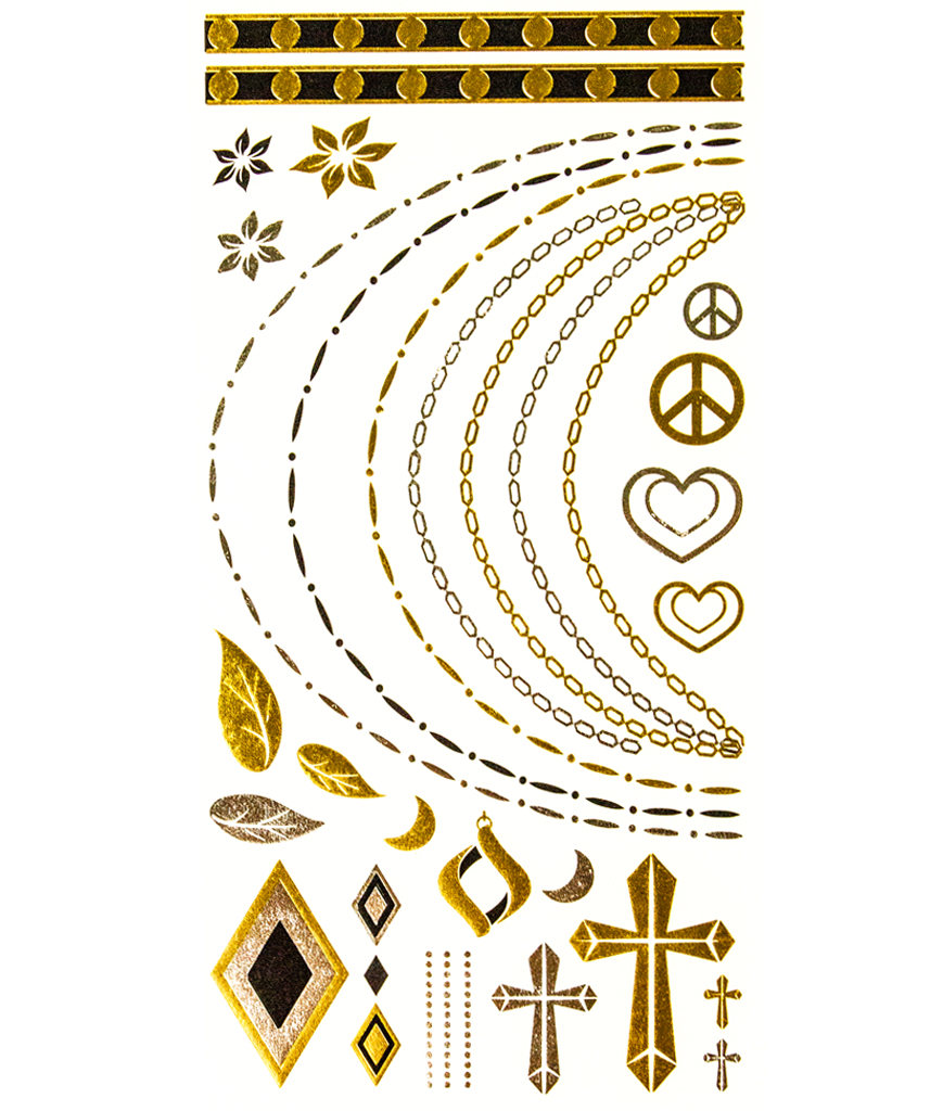 fun central (az954) metallic temporary tattoos 8 pieces