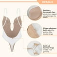 thumbnail image 6 of VASLANDA Women Plunging Deep V-Neck Strapless Backless Bodysuit Seamless Thong Full Body Shapewear for Wedding Party, 6 of 7